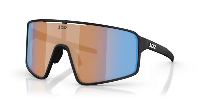 Bliz P001 - Matte Black, Coral/orange mirror blue